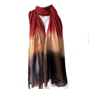 Crinkle Cotton Scarf Shawl Earthy Colors Orange Brown Beige Festival Boho Chic